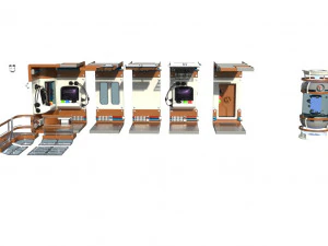 risorsa interna del veicolo spaziale a basso numero di poligoni Modello 3D