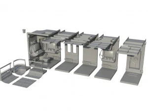 risorsa interna del veicolo spaziale a basso numero di poligoni Modello 3D