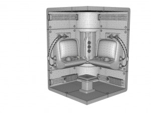 spacecraft interior asset low-poly Modelo 3D