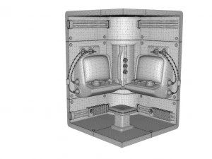 risorsa interna del veicolo spaziale a basso numero di poligoni Modello 3D