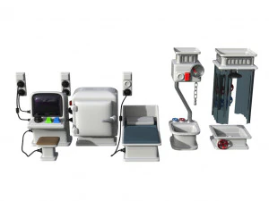 risorsa interna del veicolo spaziale a basso numero di poligoni Modello 3D