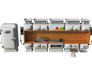 spacecraft interior asset low-poly Modelo 3D