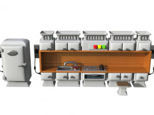 risorsa interna del veicolo spaziale a basso numero di poligoni Modello 3D