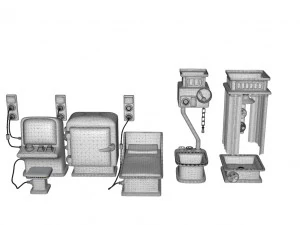 risorsa interna del veicolo spaziale a basso numero di poligoni Modello 3D