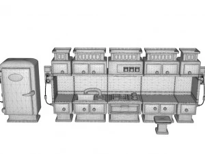 risorsa interna del veicolo spaziale a basso numero di poligoni Modello 3D