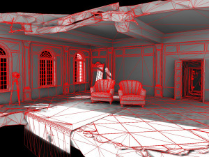 Game interior ruin storage low-poly 3Dモデル