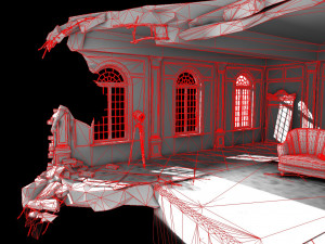 Game interior ruin storage low-poly 3Dモデル