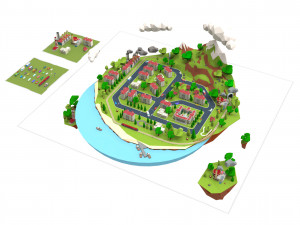 island city low-poly Model 3D