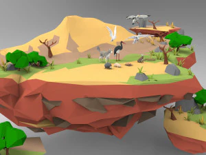 barchan lowpoly low-poly Modello 3D