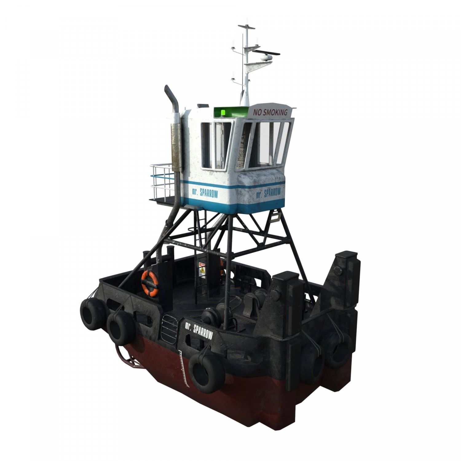 truckable push boat 3D Model .c4d .max .obj .3ds .fbx .stl .blend
