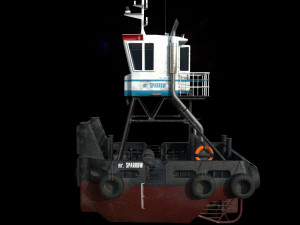 truckable push boat Modello 3D