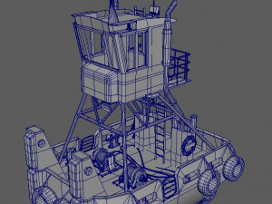 truckable push boat Modello 3D