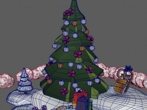 Set gifts and toy christmas tree Model 3D