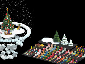 Set gifts and toy christmas tree Modelo 3D