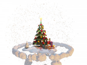 Set gifts and toy christmas tree Model 3D