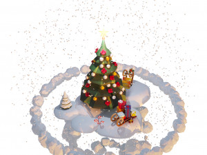 Set gifts and toy christmas tree Model 3D