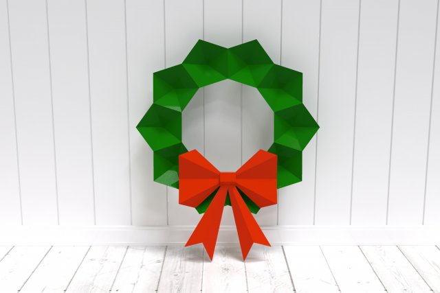 Christmas wreath 3D Model .c4d .max .obj .3ds .fbx .stl .blend