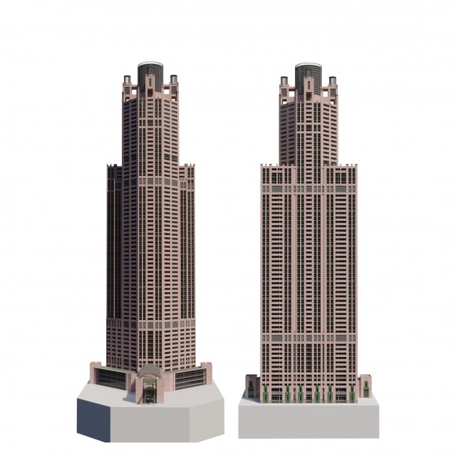 chicago building 311 south wacker 3D Model .c4d .max .obj .3ds .fbx .stl .blend 