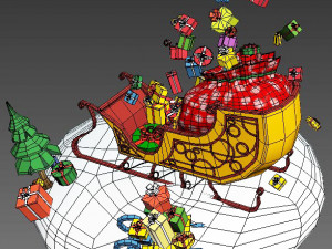sleigh with gifts 3D Model