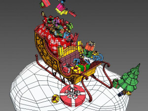 sleigh with gifts 3D Model