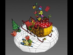 sleigh with gifts 3D Model