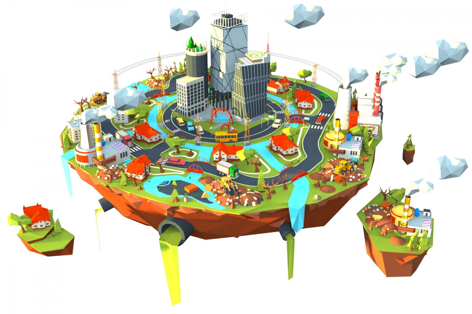 industry and garbage boom 3D Model .c4d .max .obj .3ds .fbx .stl .blend