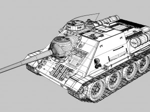tank su-85 3D Model