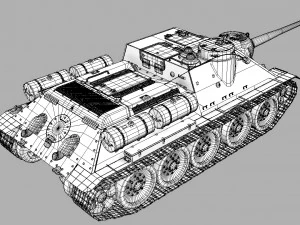 tank su-85 3D Model
