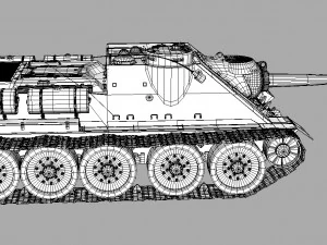 tank su-85 3D Model