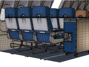 Airplane interior parts 3 color Modèle 3D