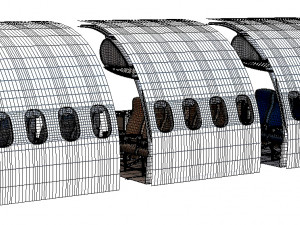 Airplane interior parts 3 color Modèle 3D