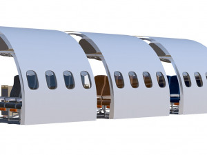 Airplane interior parts 3 color Modèle 3D