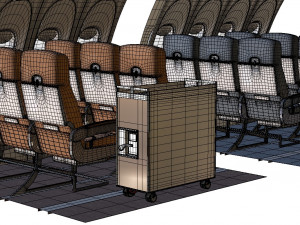 Airplane interior parts 3 color Modèle 3D