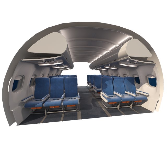 Airplane interior parts 3 color Modèle 3D .c4d .max .obj .3ds .fbx .stl .blend 