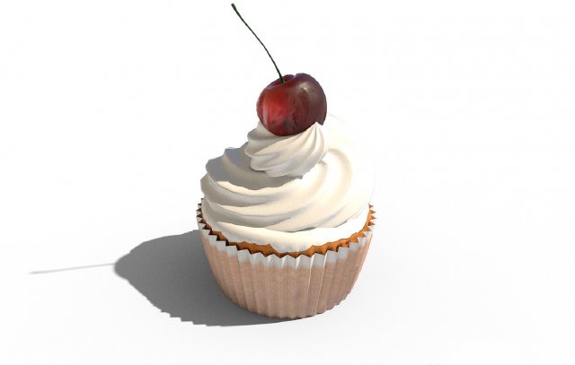 cupcake 02 3D Model .c4d .max .obj .3ds .fbx .stl .blend 