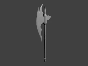 ebony battleaxe tes v skyrim 3D Model
