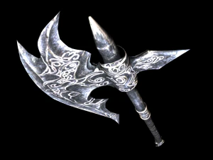 ebony battleaxe tes v skyrim 3D Model