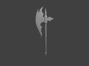 ebony battleaxe tes v skyrim 3D Model