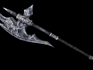 ebony battleaxe tes v skyrim 3D Model