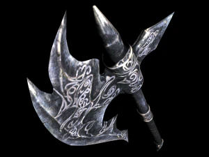 ebony battleaxe tes v skyrim 3D Model