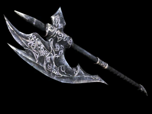 ebony battleaxe tes v skyrim 3D Model