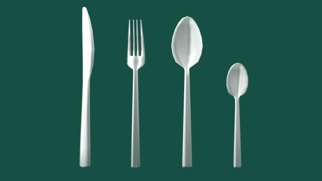 cutlery set low poly 3D-Modell .c4d .max .obj .3ds .fbx .stl .blend 