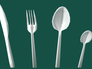 cutlery set low poly 3D-Modell