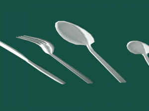 cutlery set low poly 3D-Modell