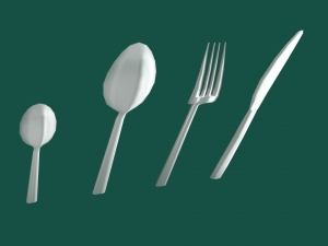 cutlery set low poly 3D-Modell