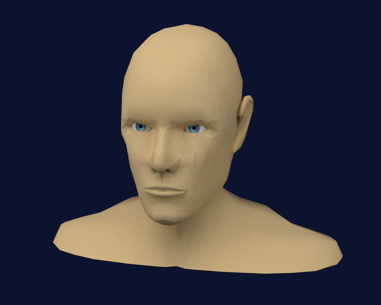 mens head low poly 3D Model .c4d .max .obj .3ds .fbx .stl .blend