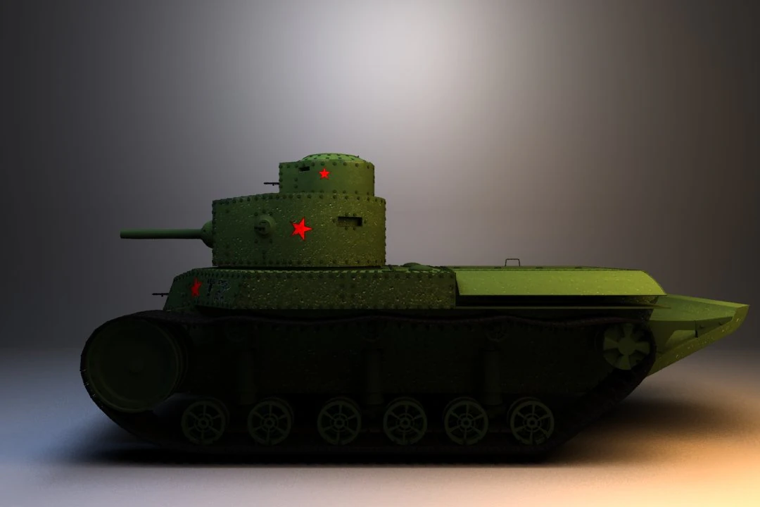 prototype medium tank t-24 3D Model .c4d .max .obj .3ds .fbx .stl .blend 