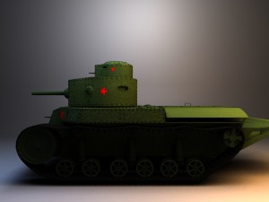 prototype medium tank t-24 3D मॉडल