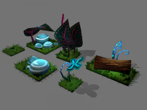 pacchetto di piante magiche Modello 3D