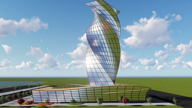 modern tower building 3D 模型 .c4d .max .obj .3ds .fbx .stl .blend
